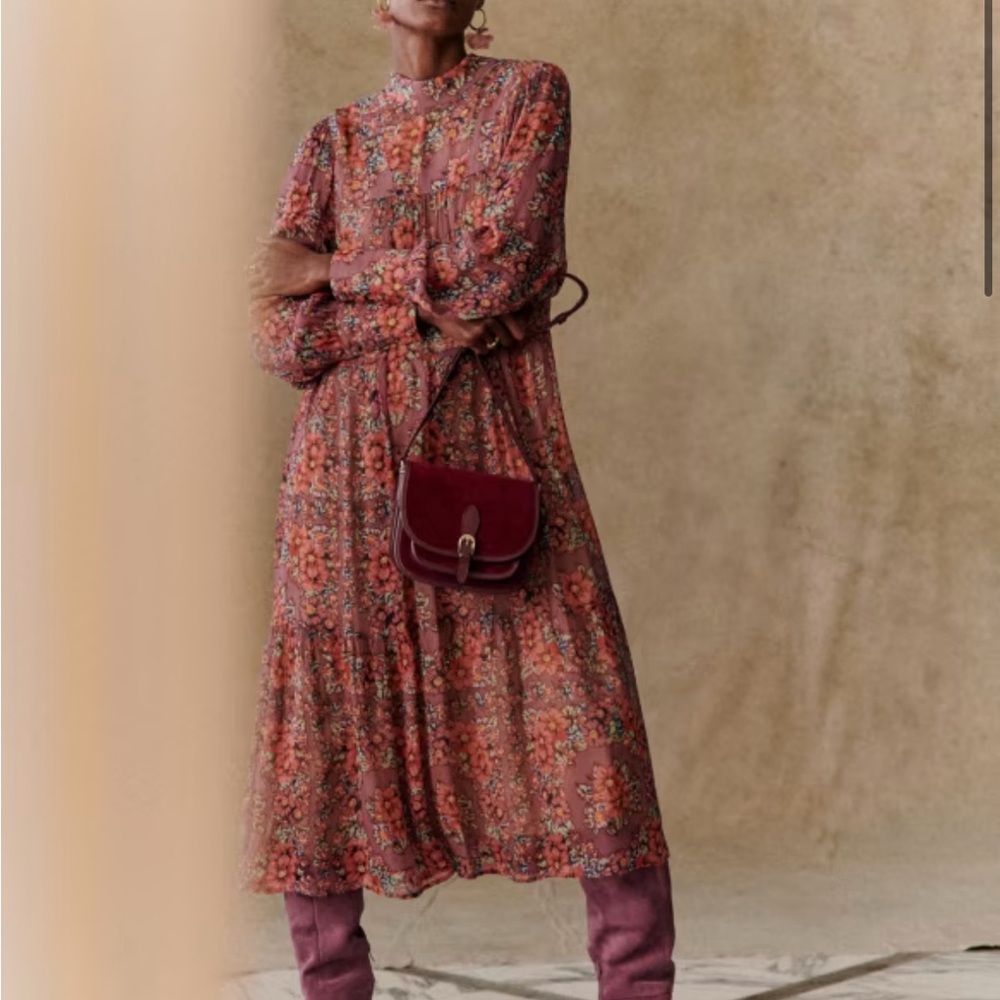 Sezane - Elanor Long Sleeve Floral Dress